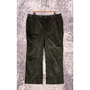 Ravazzolo Pants US 38 x 27 Mens Green Corduroy Straight Leg Trouser